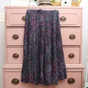 vintage purple flowy skirt